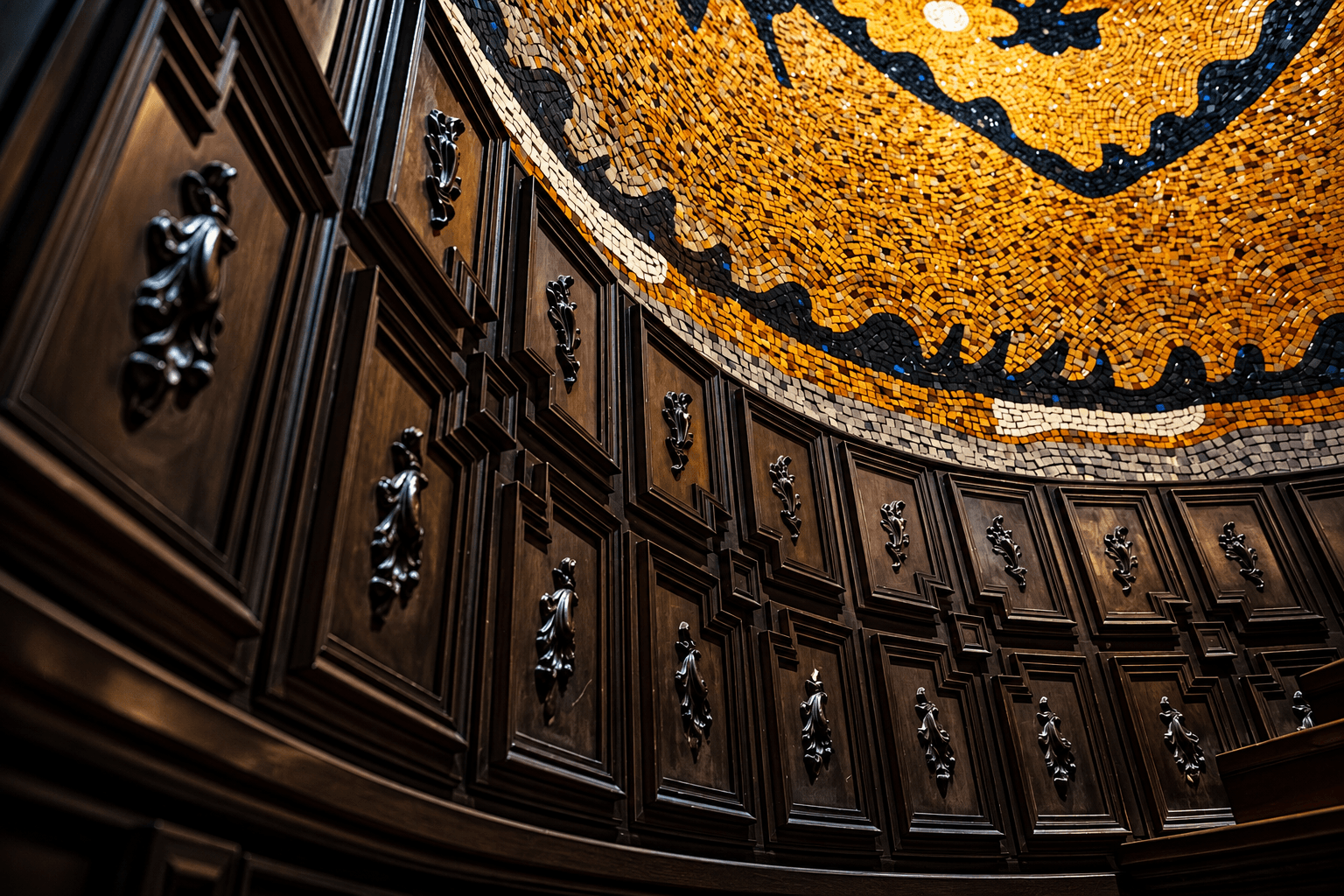 Carved wooden ceiling
